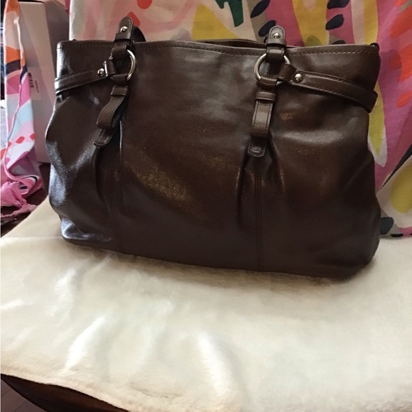 Coach Madison Sophia Dark Brown  Leather Satchel - Picture 3 of 16